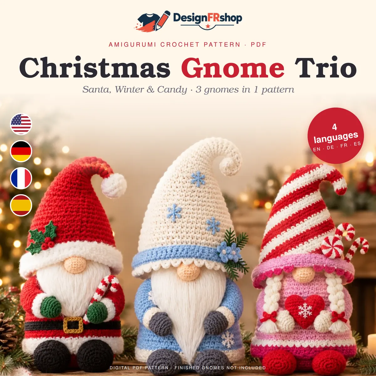 Christmas Gnome Trio Crochet Pattern